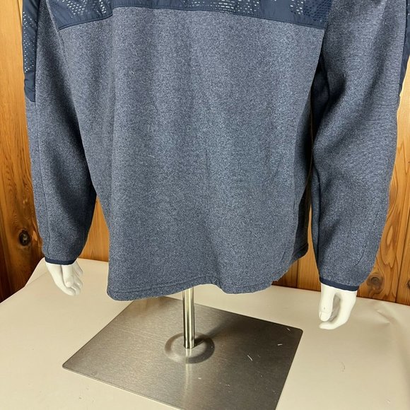 UNDER ARMOUR Size 2XL ColdGear Blue PULLOVER 1/4 Zip Fleece Lined Digi Camo - Picture 4 of 11